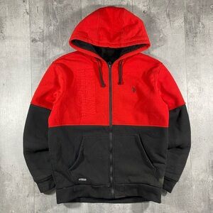 Y2k Red & Black US Polo Assn. Zip-Up Hoodie